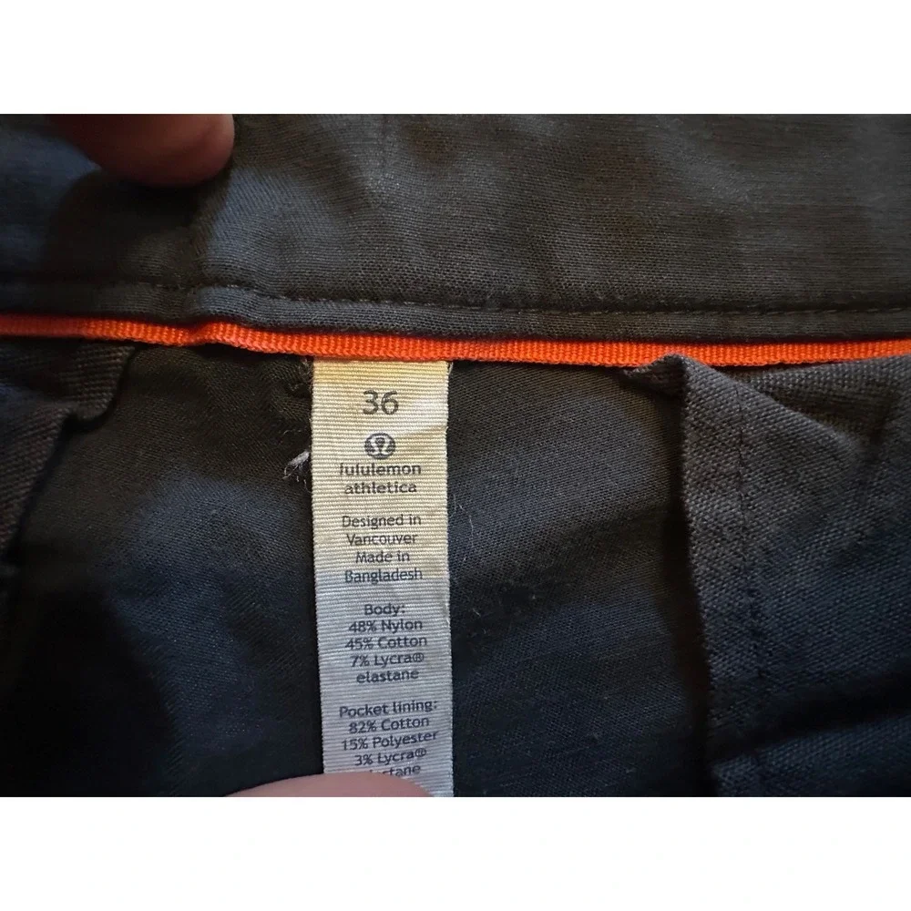 Lululemon Commission Slim Fit Pants Obsidian Navy Grey Chino Trousers Mens 36‎